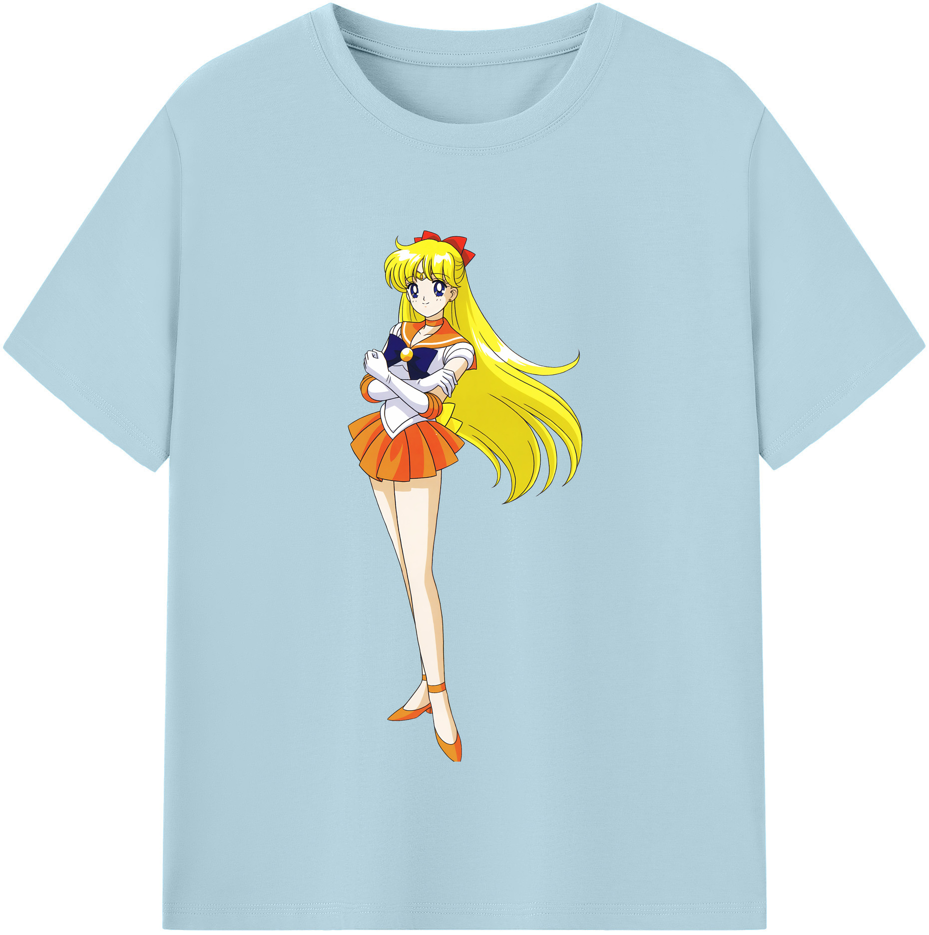 （画像用） 美少女戦士セーラームーン 愛野 美奈子 あいの みなこ Sailor Moon Aino Minako 綿100％半袖Tシャツ（フロントプリント）